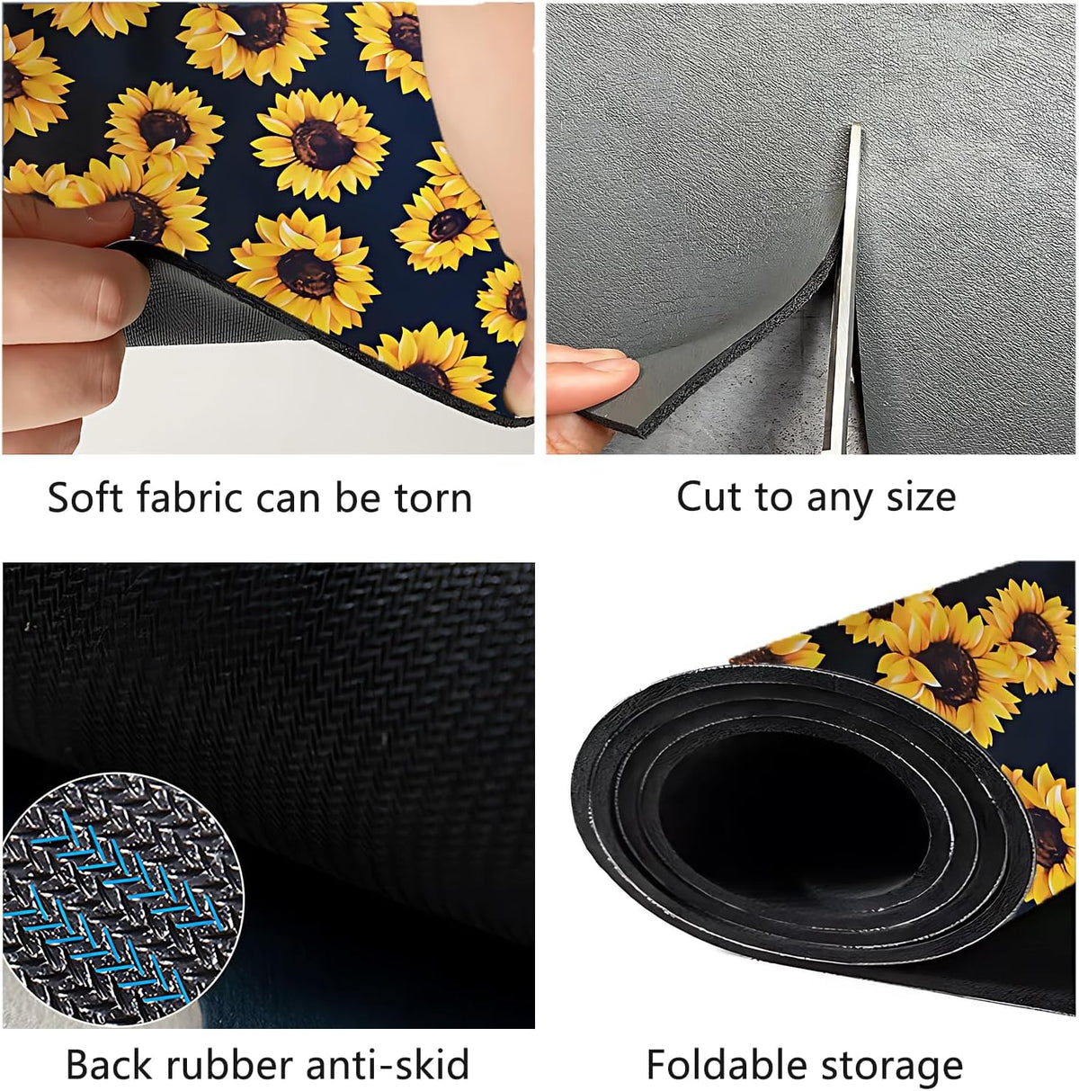 Dish Drying Mat Foldable Fall Kitchen Drying Mat Absorbent Sink Mat Multi-Purpose Coffee Pad Easy To Clean,Kitchen Gadgets,sunflower decor(sunflower) (16inches*20inches)