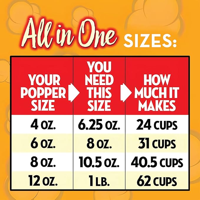 JOLLY TIME All in One Popcorn Kit, Portion Packets with Kernels, Oil and Salt for Movie Theater or Air Popper Machines (24 pack, 4oz Kettle)