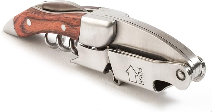 Prestige Rosewood By Coutale Sommelier - The French Patented Spring-Loaded Double Lever Waiters Corkscrew