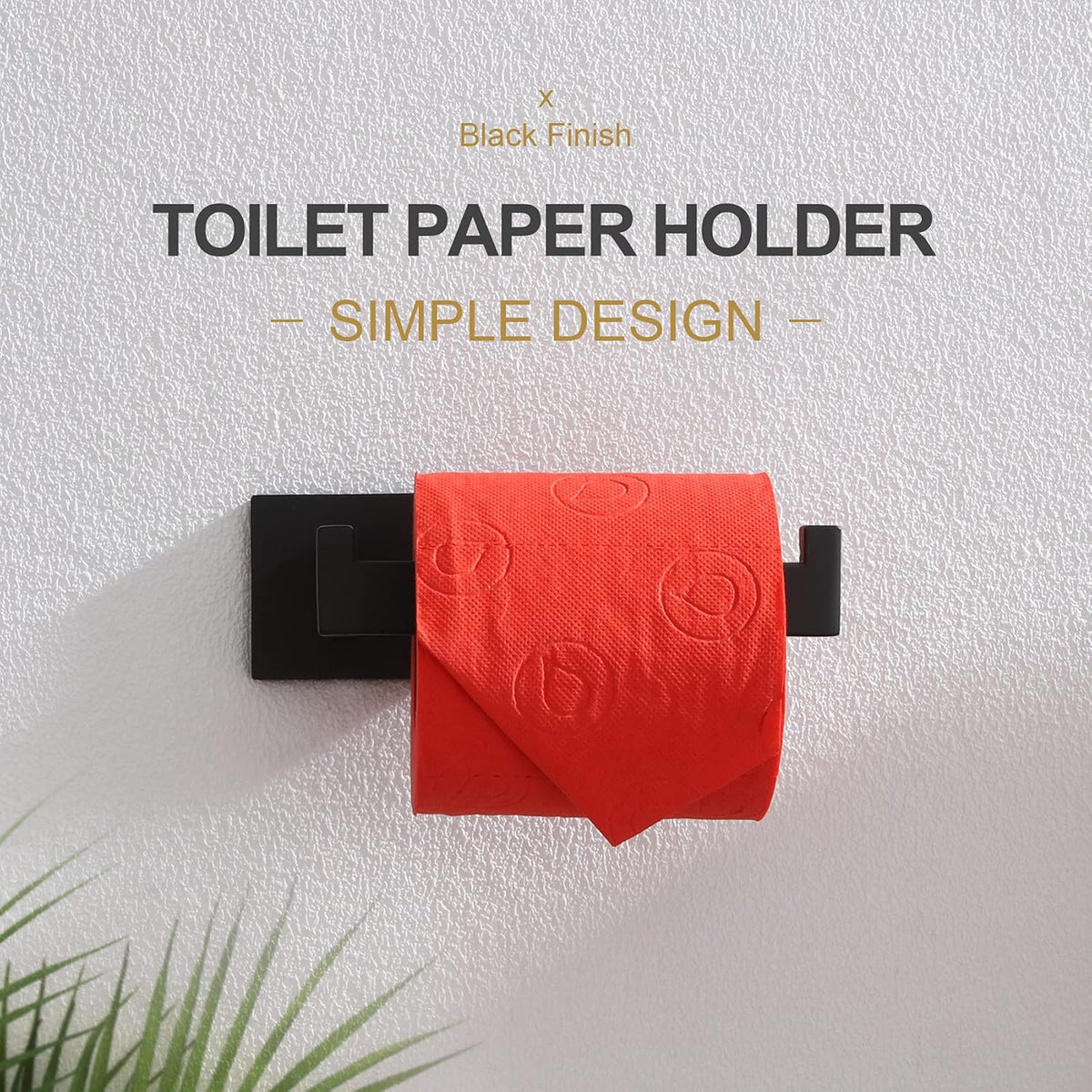 KOKOSIRI Black Toilet Paper Holders Bathroom Toilet Paper Roll Holder SUS304 Stainless Steel Contemporary Wall Mounted, Matte Black, B2003BK