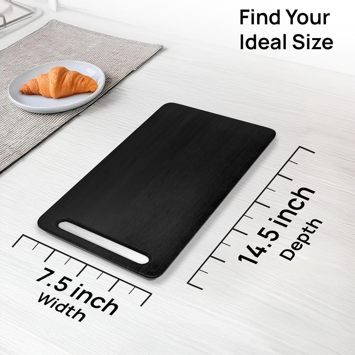 Ibyx Elegant Sliding Tray for Your Coffee Maker & Heavy Kitchen Appliances - Sturdy, Slides Easily from Under The Cabinet (Black, 7.5”W x 14.5”D)