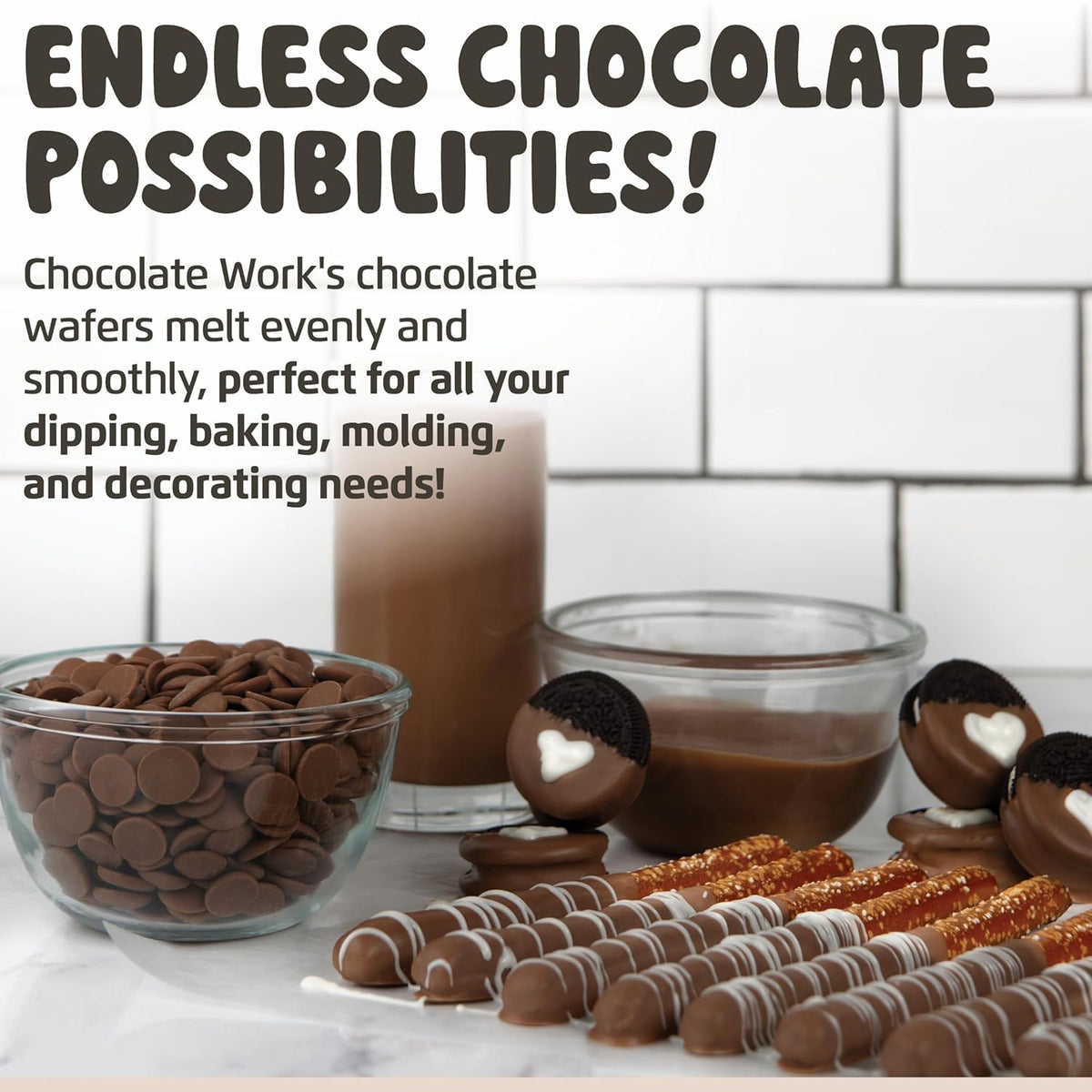 Chocolate Works Dark Chocolate Melting Chocolate Wafers, 2.5lb (Pack of 1)