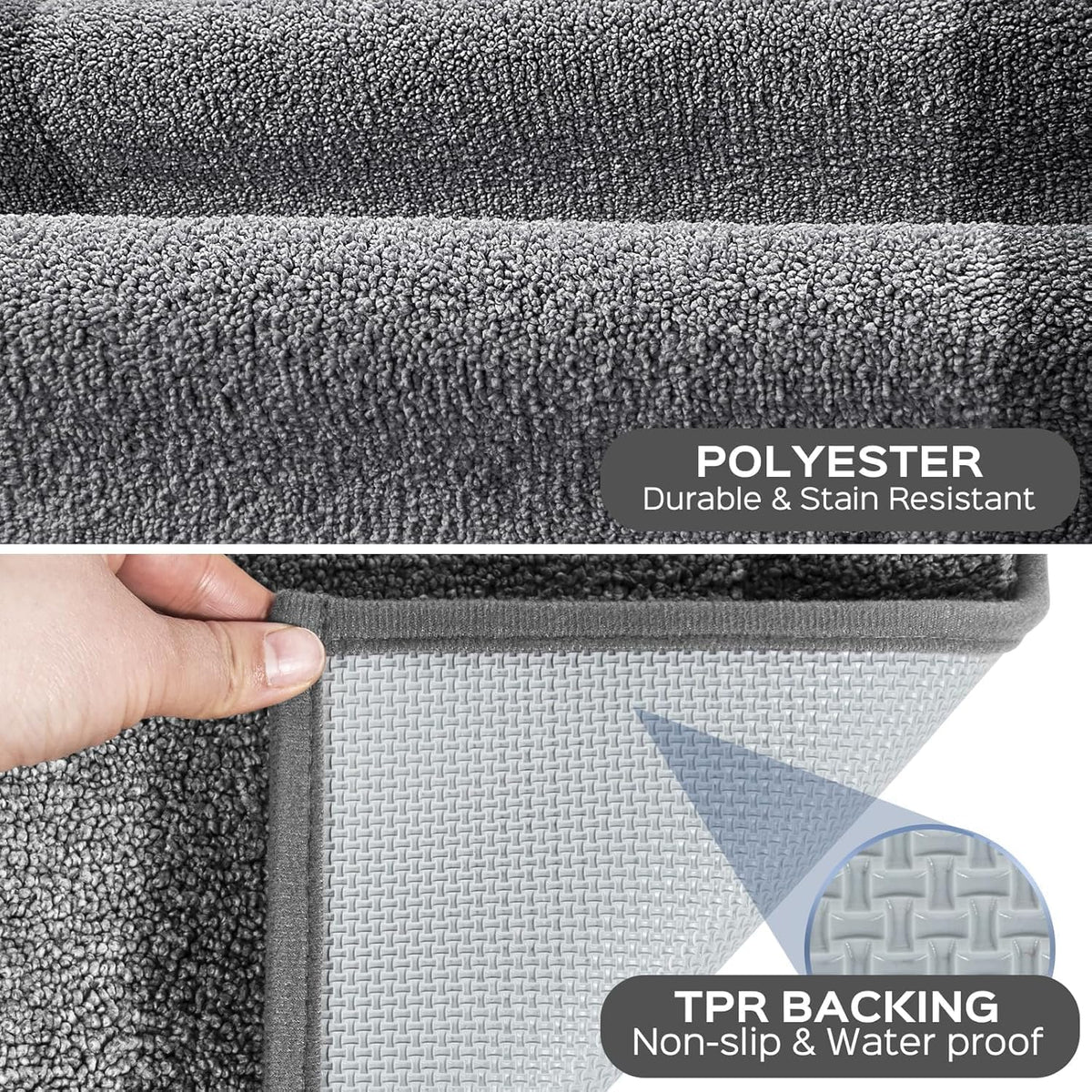 Machine Washable Kitchen Rug 24" x 96", Non Slip Kitchen Mat for Floor, Absorbent Entrance Runner Rug for Bedroom, Hallway, Bathroom, Door (Roll Packing)