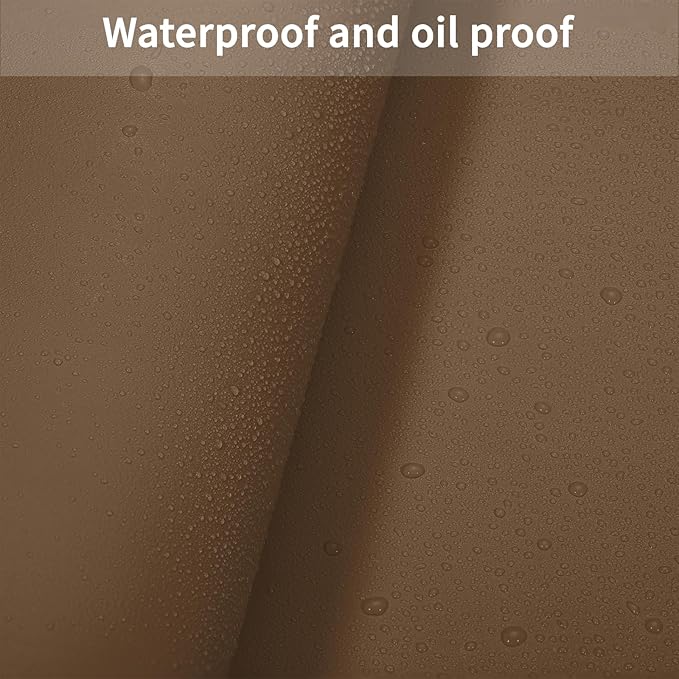 Leather Table Cover,1.8mm Thick,42x66 Inch Table Protector,Table Protector for Dining Room Table,Dining Table Cover,Table Cover Protector(Mud Color+Champagne Gold,42x66)