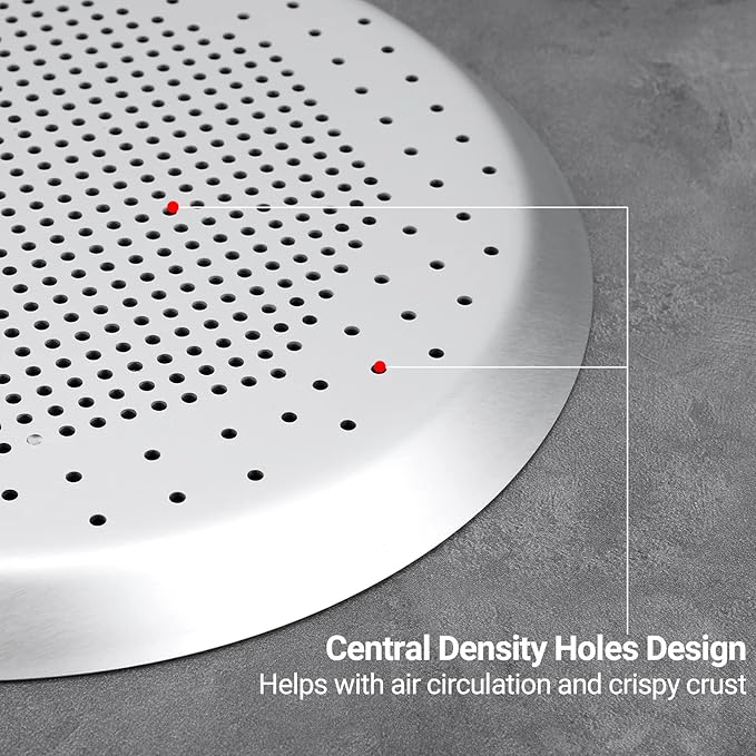 Beasea 10 Inch Pizza Pan, Pizza Pan with Holes Pizza Tray for Oven Crispy Crust Round Heavy Duty Aluminum Alloy Pizza Crisper Pan Pizza Baking Tray Bakeware for Home Restaurant Kitchen