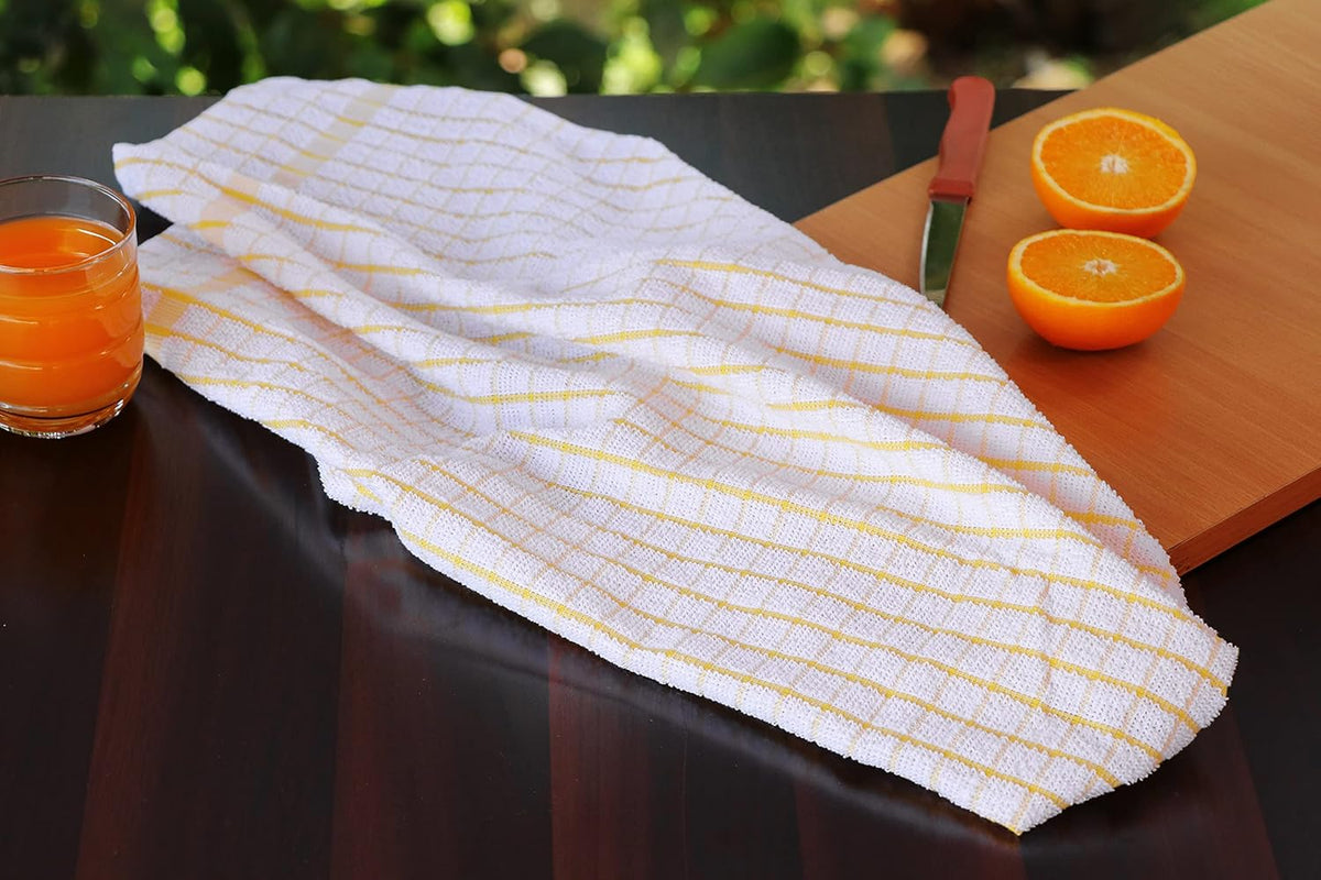 AMOUR INFINI Kitchen Towels Set of 4 - Highly Absorbent, Super Soft Terry Cotton 20x28 Inch Dish Towels with Hanging Loop - Hand & Tea Towels for Cleaning & Drying Dishes (Ass- Charcoal)