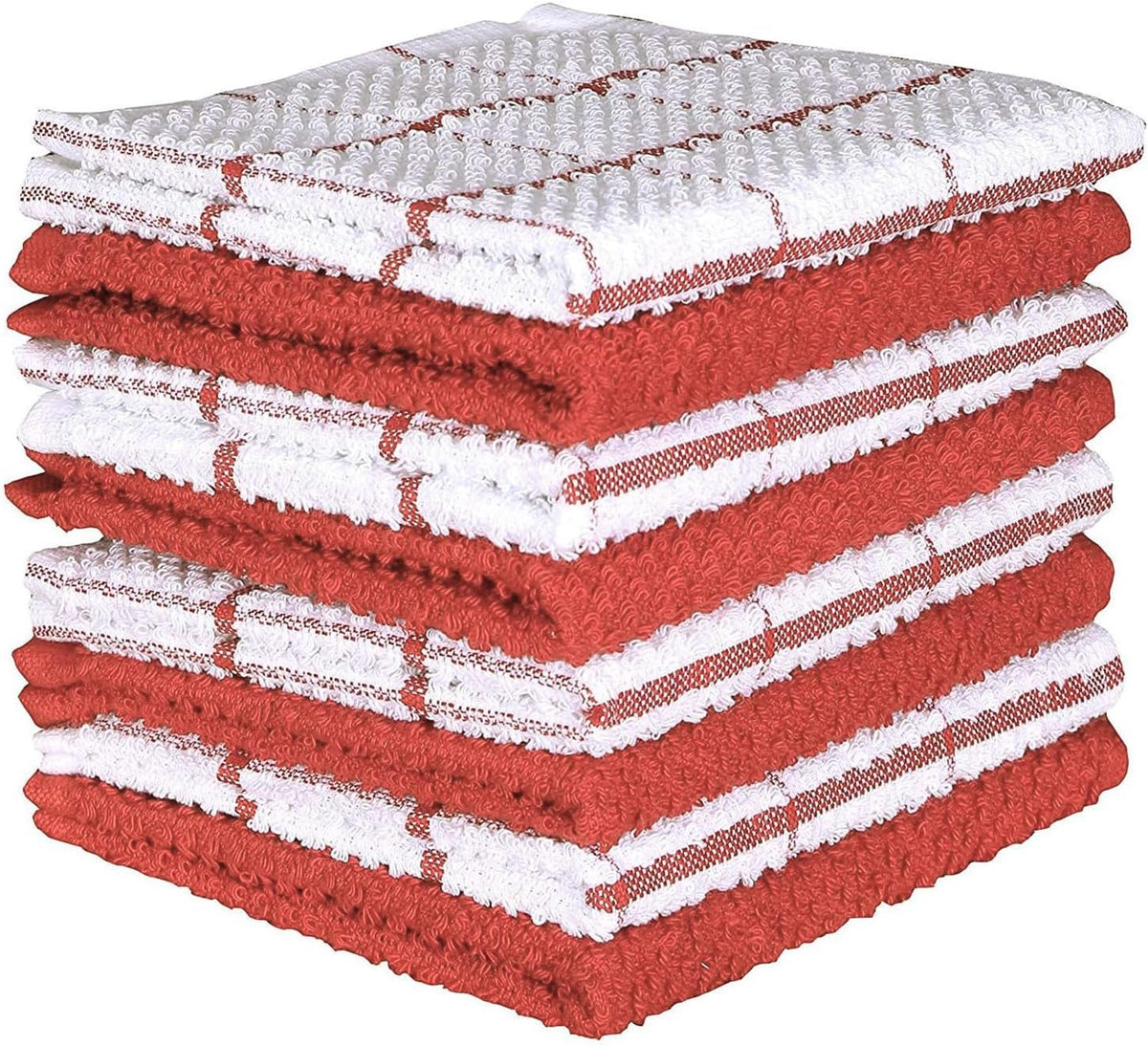 AMOUR INFINI Cotton Kitchen Dish Cloths Set of 8 – Highly Absorbent, Super Soft Premium Terry Cleaning Cloth (12"x12" Inch) Premium Dishcloths for Washing Dishes (Rust)