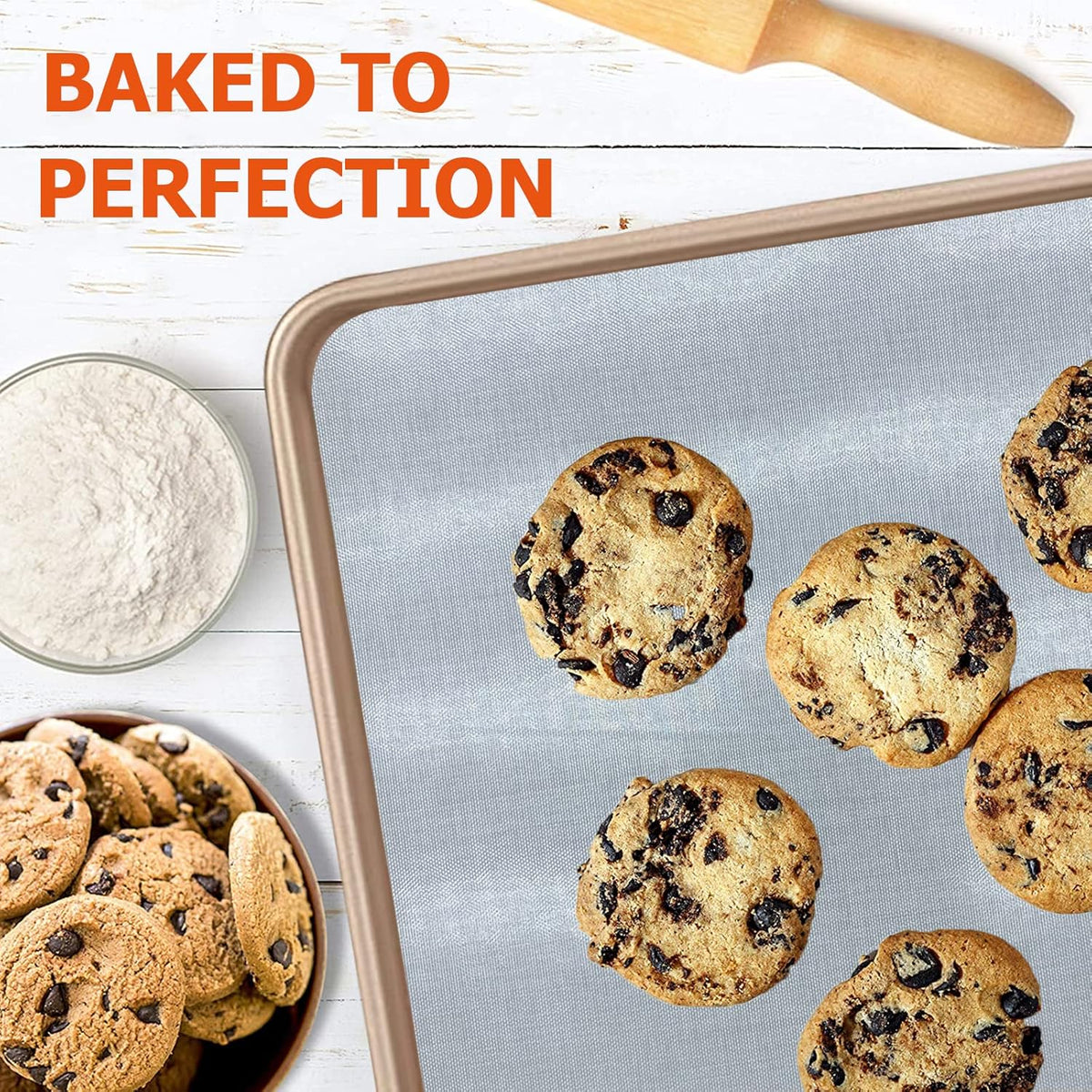 Silicone Baking Mat Roll, Cut to Size Silicone Mat, Non-slip Silicone Pastry Mat, Non-Stick Reusable Air Fryer Liner, Counter Mat, Oven Liner, Freeze Dryer Mat - 16IN x 8FT
