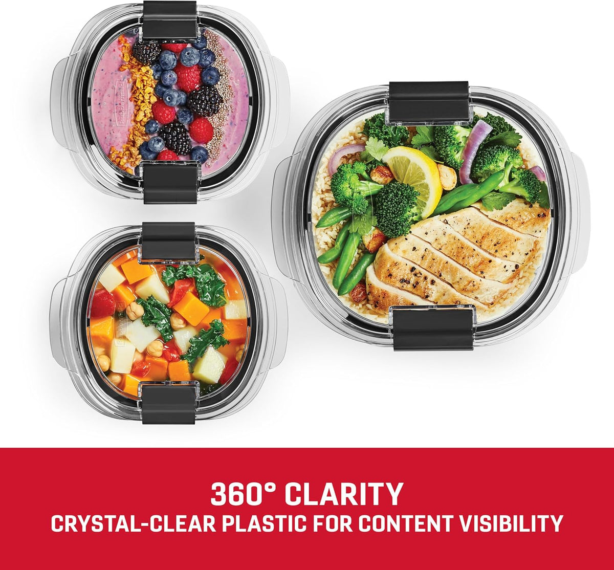 Rubbermaid Brilliance® Round Leak Proof Food Storage Containers, 6 Piece Set