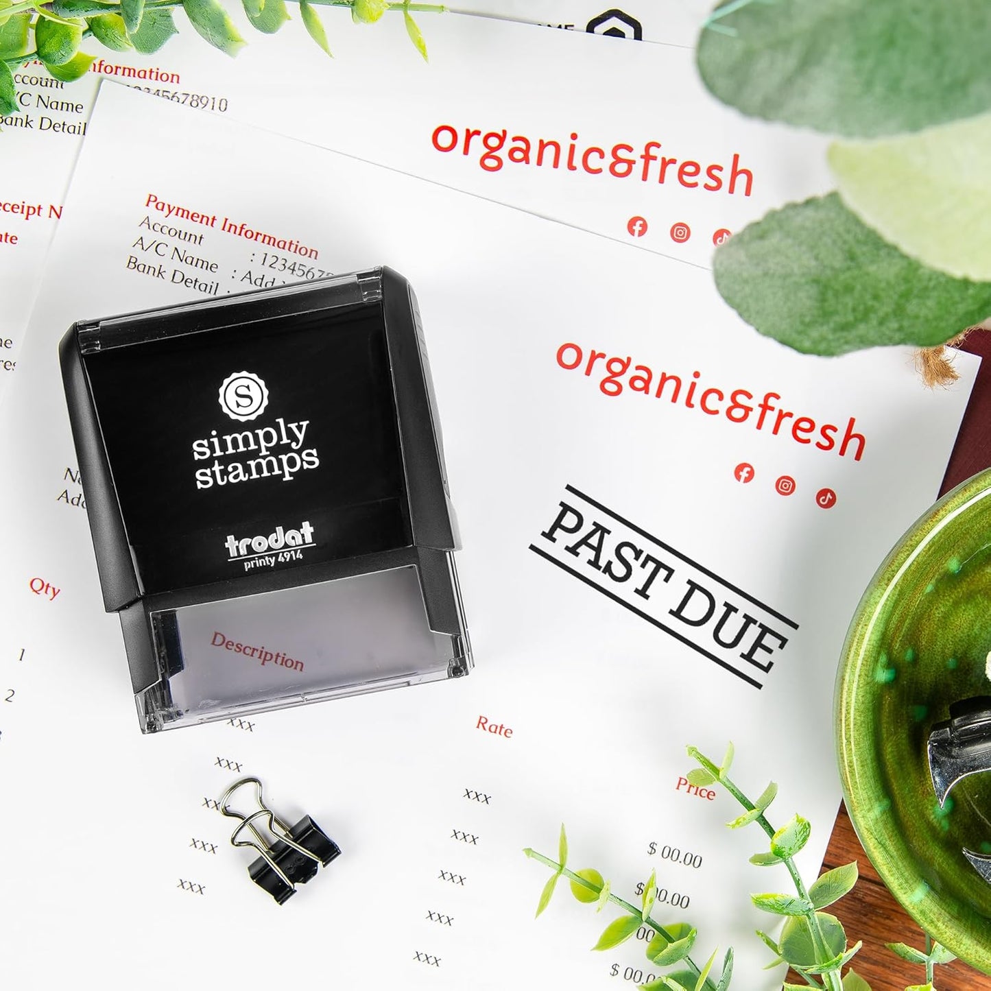 Past Due Office Stamp | 4 Different Sizes | 20 Designs | Multiple Color Options | Perfect for Quick Validation of Office Documents (Past Due, Xtra Large)
