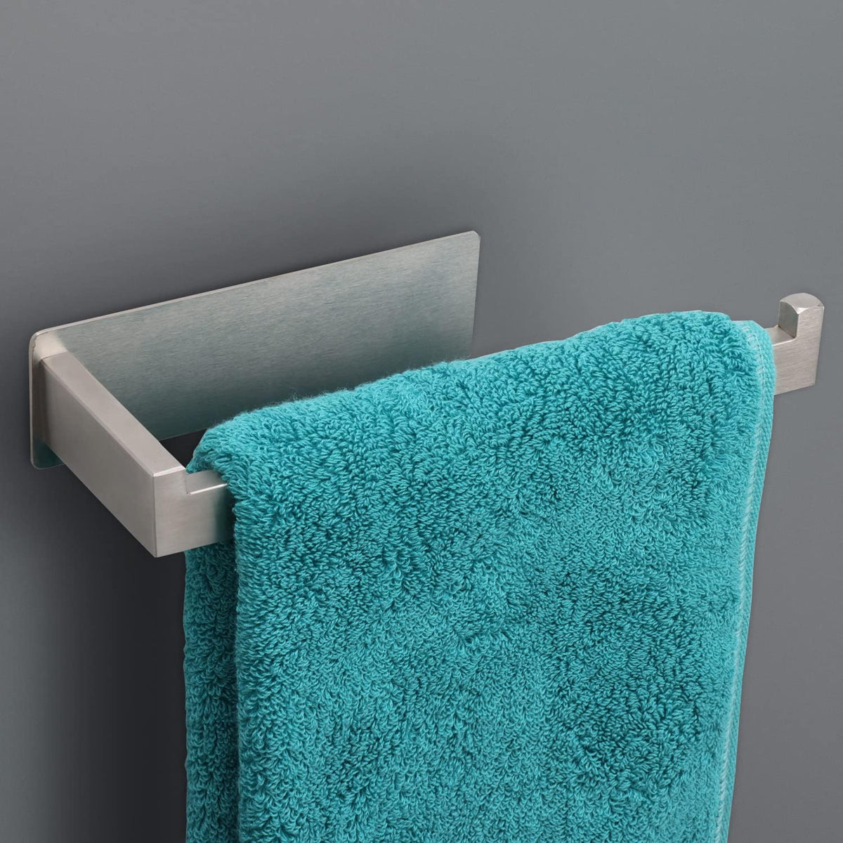 Hand Towel Holder, Strong Self Adhesive Hand Towel Ring, Thicken SUS304 Stainless Steel Hand Towel Bar/Rack, No Drilling Modern Hand Towel Hanger (Brushed Nickel, 9 in)