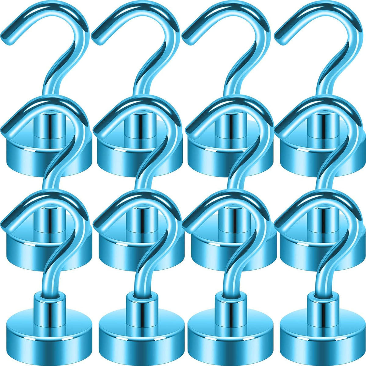 Neosmuk Magnetic Hooks, Cruise Ship Essentials, 30lb+ Heavy Duty Magnetic Hooks for Cruise Cabins, Refrigerator, Grill, Hanging, and Travel | Extra Strong Must-Haves Magnet Hook(RoyalBlue,Pack of 12)