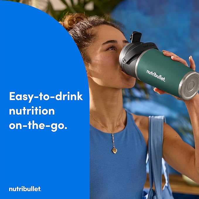 nutribullet Flip Portable Blender with Insulated Cup, Eucalyptus, NBPB50350EUC
