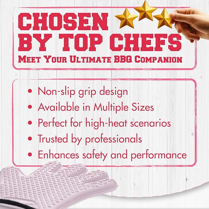 KITCHEN PERFECTION Silicone Smoker Oven Gloves for Women -Extreme Heat Resistant BBQ Gloves -Handle Hot Food Right on Your Smoker Grill Fryer|Waterproof Oven Mitts Grill |Superior Set+3 Bonuses