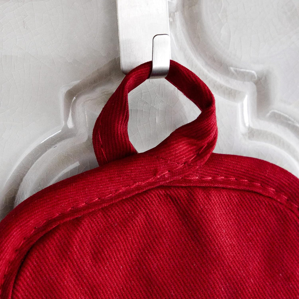 Ritz Premium Pot Holders & Heating Pads (4-Pack), 8.5" x 5.5", Heat Resistant, 100% Cotton Terry-Looped Pocket, for Kitchen and Barbeque, Paprika Red