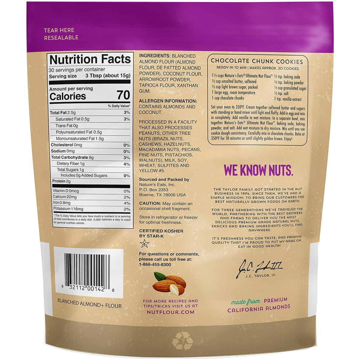 Nature's Eats Ultimate Nut Flour, Almond, 16 Ounce (Pack of 2)