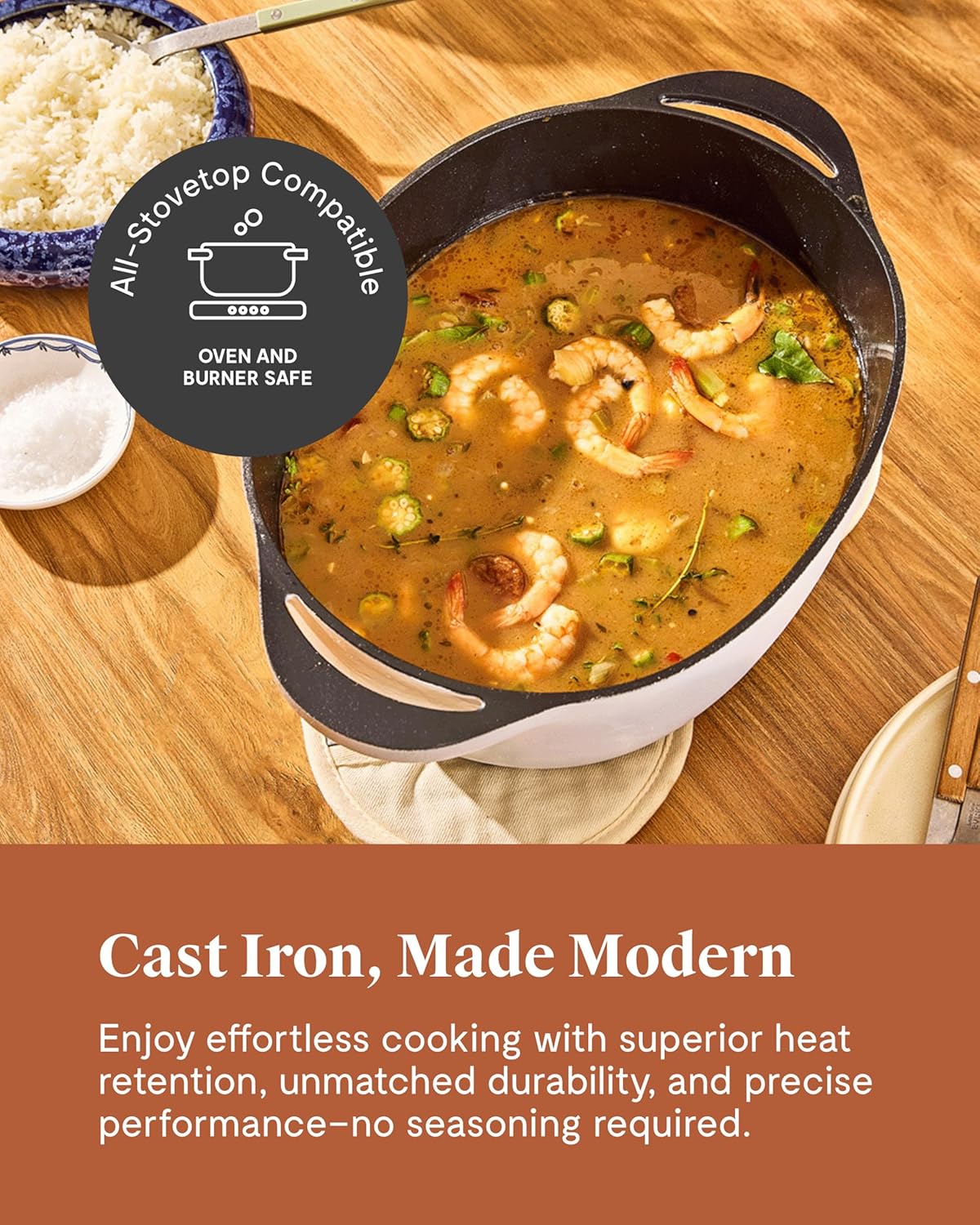 Caraway Enameled Cast Iron Dutch Oven - 8qt Dutch Oven With Lid - 3 Layer Enamel Coating - No Seasoning Required - Compatible With All Stovetops - Oven Safe - No Forever Chemicals - Light Mist