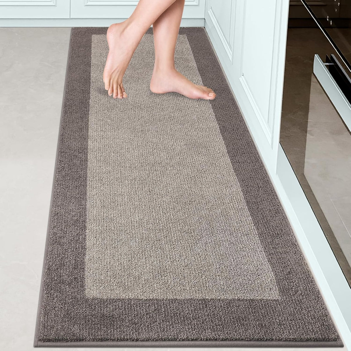 Machine Washable Kitchen Rug 24" x 70", Non Slip Kitchen Mat for Floor, Absorbent Entrance Runner Rug for Bedroom, Hallway, Bathroom, Door (Roll Packing)