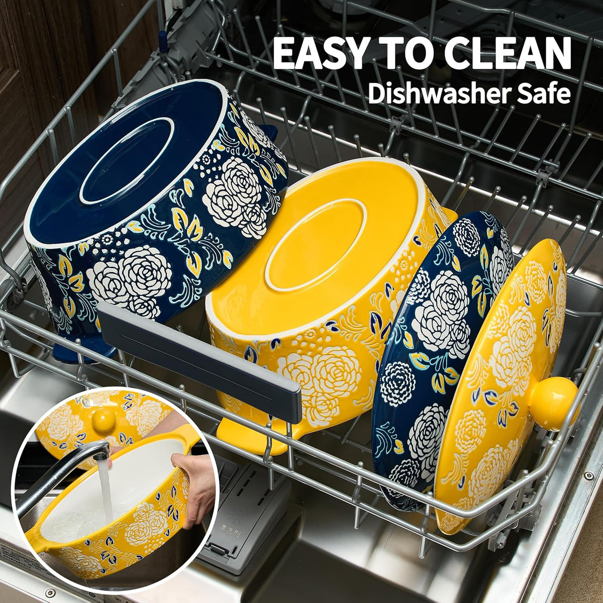 Ceramic Casserole Dish With Lid, Casserole Dishes for Oven, Baking Dish Lasagna Pans For Cooking, Oval Baking Pan, Dutch Oven, Perfect for Bread Baking and Serving, Housewarming, Christmas - Yellow