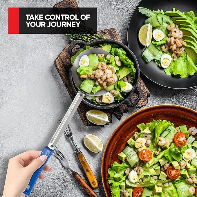 Portion Control Serving Spoons (Set of 8), Slotted & Unslotted Portion Scoops for Food, Heavy Duty Stainless Steel Utensils for Portion Control, 2, 4, 6, and 8oz Scoops for Portion Perfection