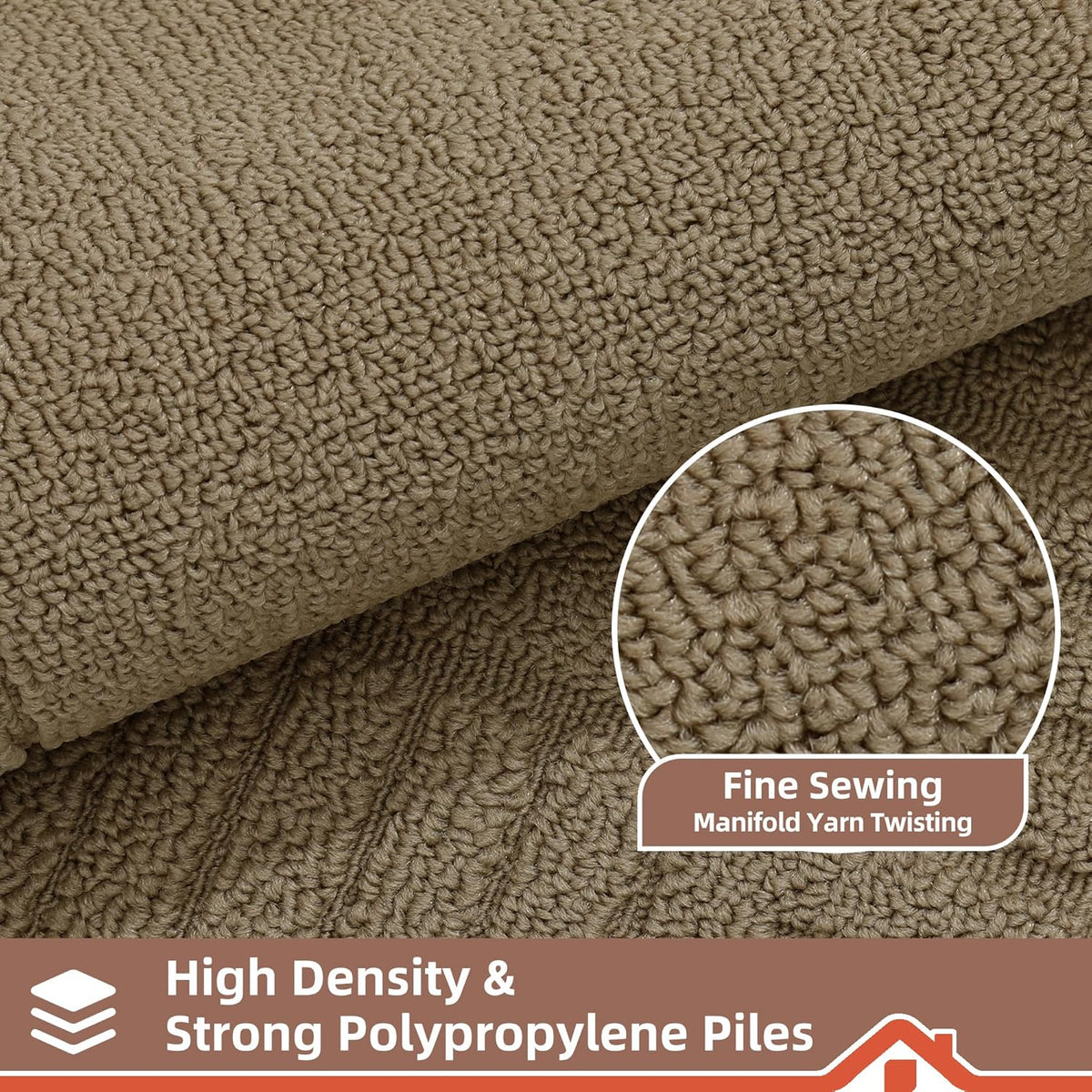 BEQHAUSE Kitchen-Rugs-and-Mats,Anti-Slip Kitchen Rugs,Machine Washable Kitchen Mats for Floor Taupe Comfortable Kitchen Mat Set of 2 with TPR Backing 20x30inch/20x48inch