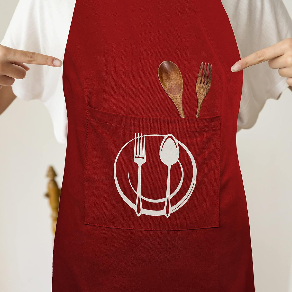 Urban Villa Unisex Apron with Printed Pockets Heavier Quality Everyday Use Over Sized 24 by 36 inches