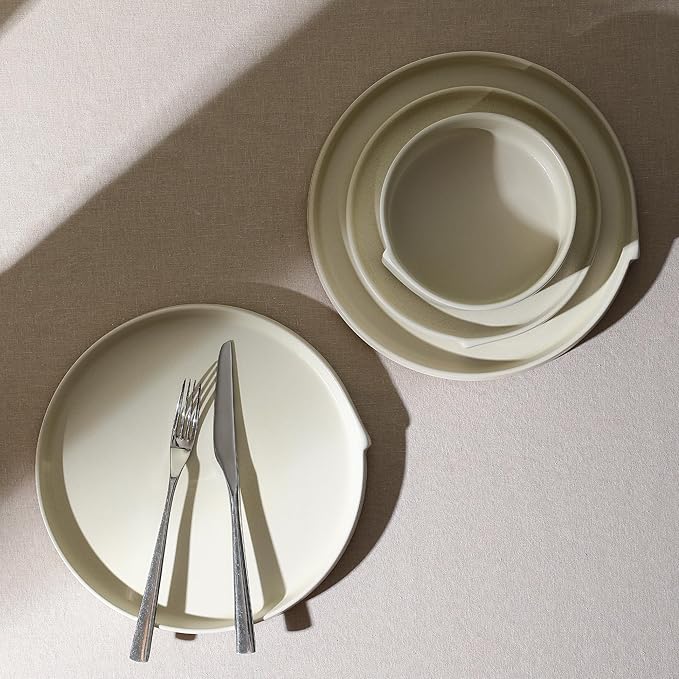 Stone Lain Bao 4-Piece Dinner Plate Set Stoneware, Beige
