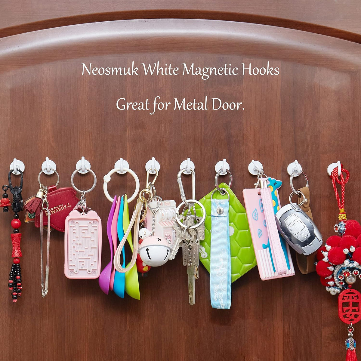 Neosmuk Magnetic Hooks, Cruise Ship Essentials, 30lb+ Heavy Duty Magnetic Hooks for Cruise Cabins, Refrigerator, Grill, Hanging, and Travel | Extra Strong Must-Haves Magnet Hook(White,Pack of 12)