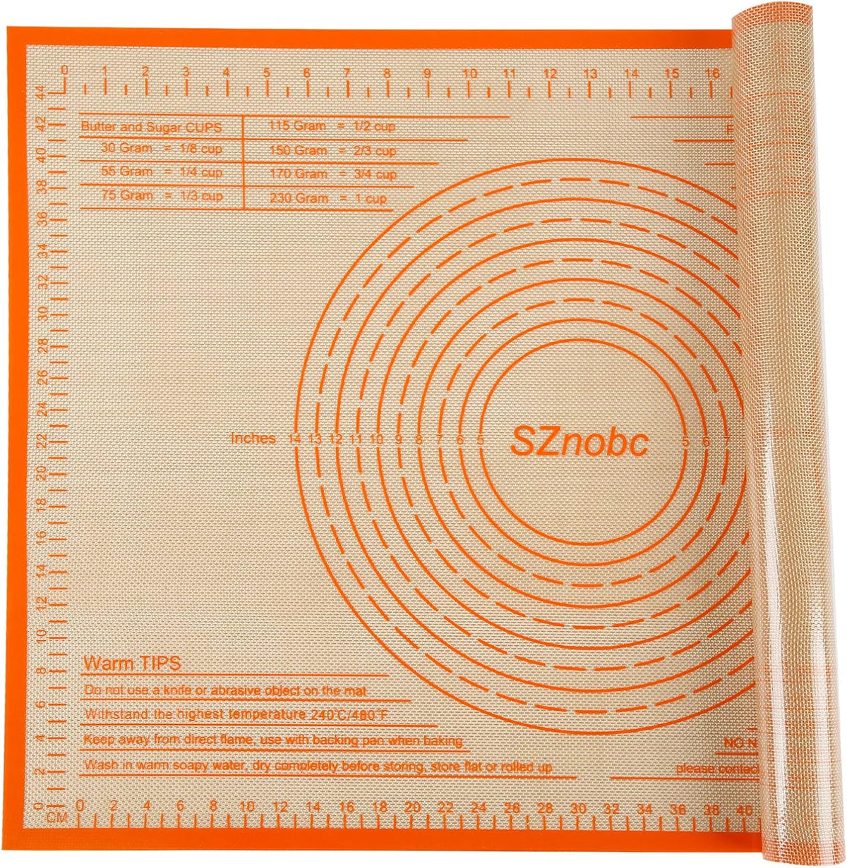 Non-slip Silicone Pastry Mat 28X20 inches Baking Mat with Measurement, Perfect for Dough, Pastry, Pie Crust, Fondant, Cookies, Bread, Pasta, Pizza, Food Grade Kitchen Counter Mats