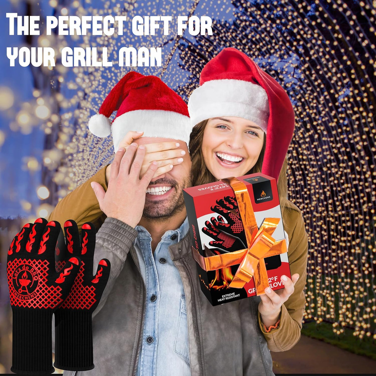 Pro-Series BBQ Gloves - Heat Resistant Grill, Grilling, and Oven Gloves for Culinary Experts - Extreme Fireproof Protection, Silicone Grip, Extra Long Mitts - Indoor & Outdoor - with Protective case