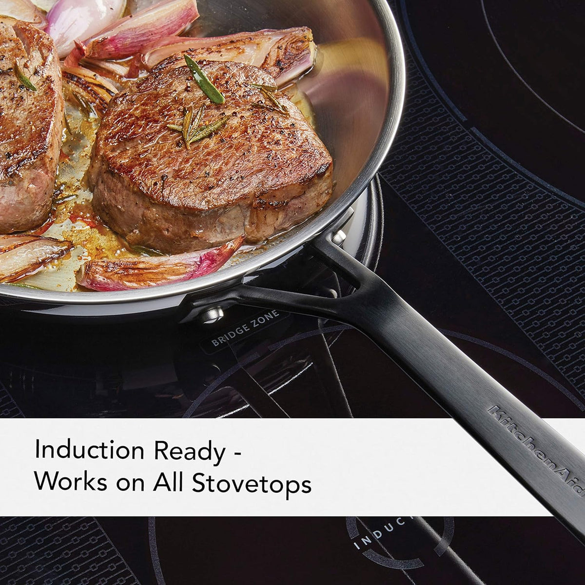 KitchenAid Polished Stainless Steel Frying Pan Set/Skillets