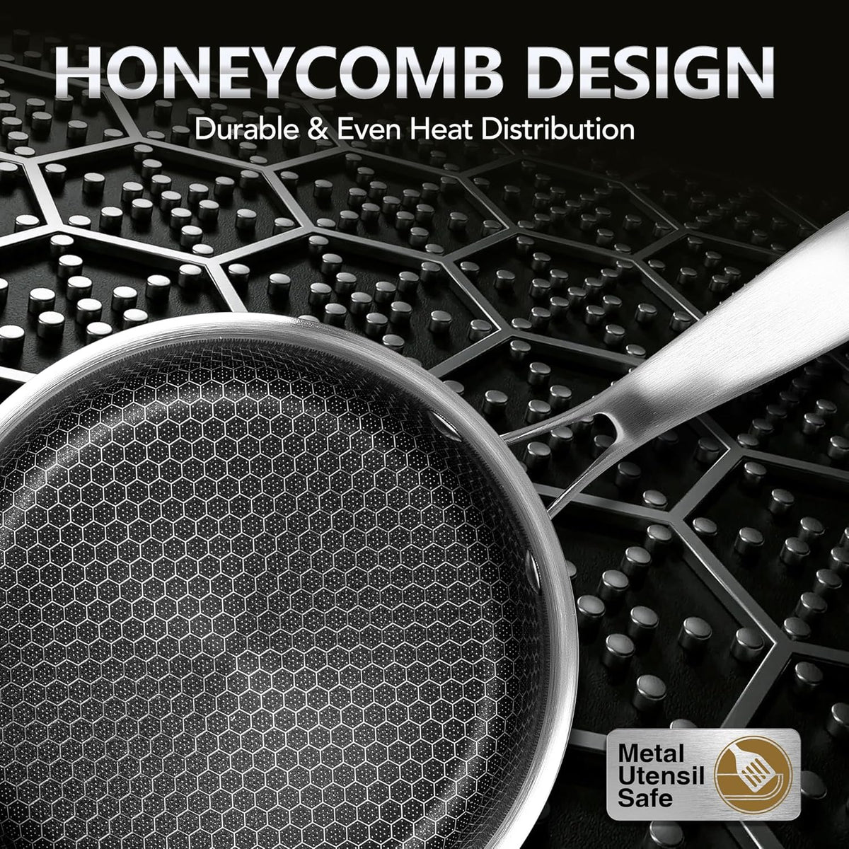 MICHELANGELO 1 Quart Saucepan with Lid, Premium Triple Ply Stainless Steel Sauce Pan with Lid, Small Saucepan with Honeycomb Interior - 1QT