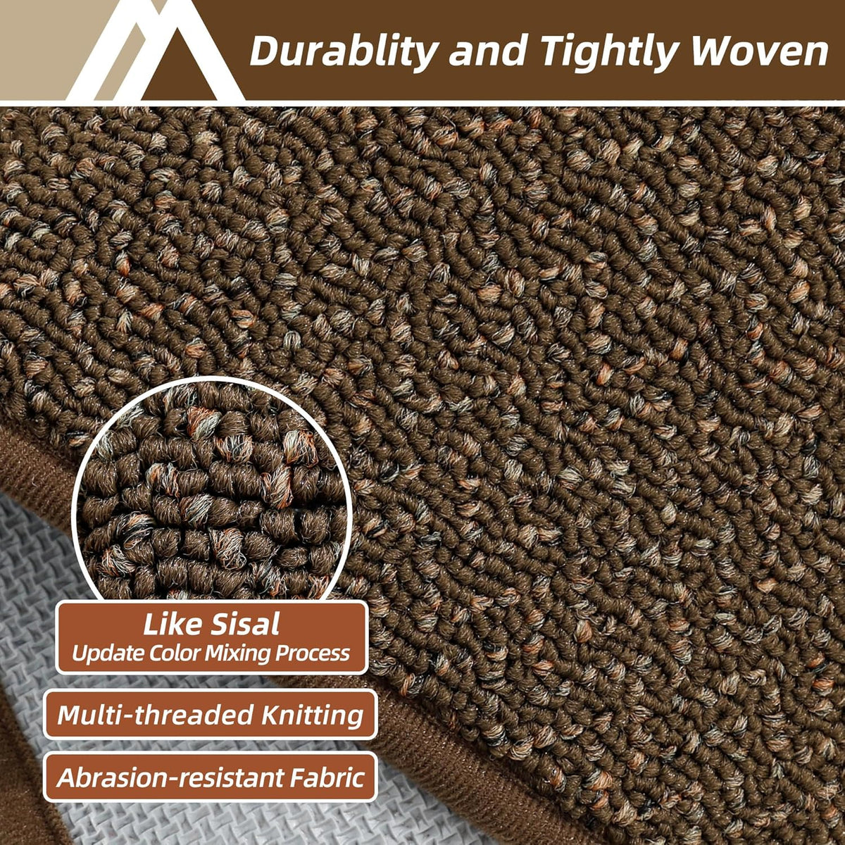 COSY HOMEER Kitchen Rugs and Mats 2PCS Non Slip Kitchen Mats for Floor Washable Stain Resistant Kitchen Runner Rug Sets Absorbent Kitchen Floor Mat 20"x32"+20"x48",Brown