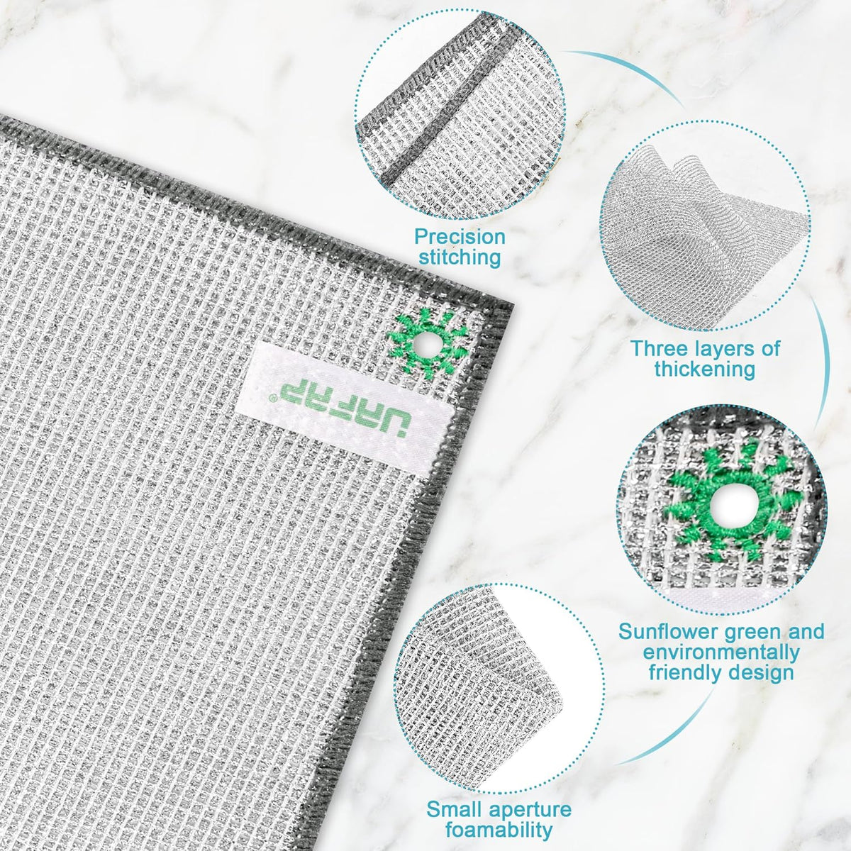24 PCS Non Scratch Wire Dishcloth, Cleans Fast Without Scratching, Stands Up to Stuck-on Grime, Multi-Surface Safe, Wire Dishwashing Rag Cleaning Power for Everyday Jobs 7.87“ x 7.87”