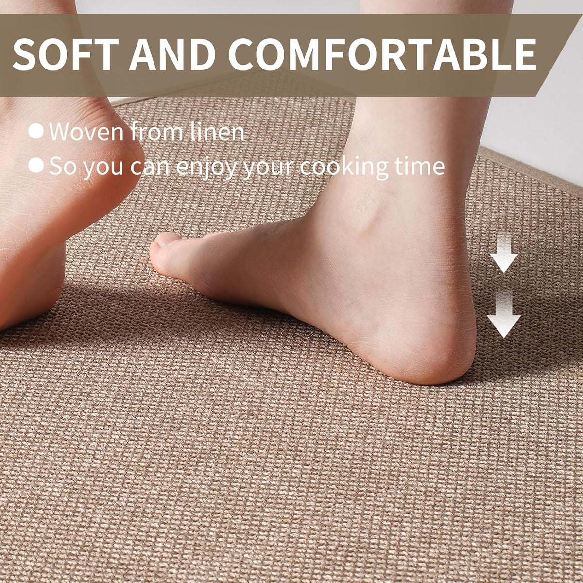 Kitchen Rugs and Mats Non Slip Washable, Absorbent Runner Rugs for Kitchen, Front of Sink, Kitchen Mats for Floor，Easy to Clean and Maintain Kitchen Floor mat(Brown, 17"x30")