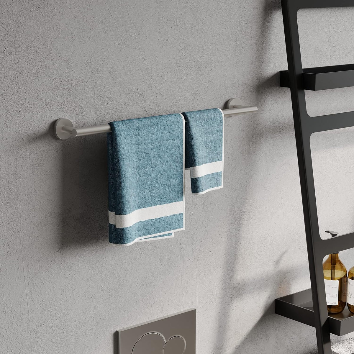18 Inches Brushed Grey Towel Bar for Bathroom Kitchen Hand Towel Holder Dish Cloths Hanger SUS304 Stainless Steel RUSTPROOF Wall Mount (Brushed Grey 18-inch Center to Center)