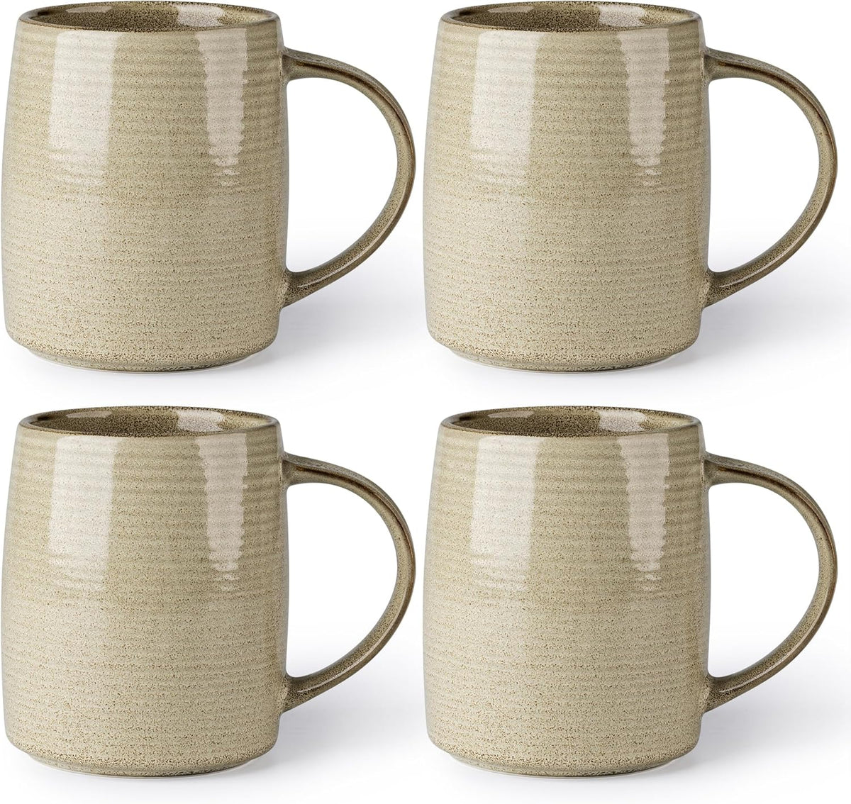 GBHOME Large Coffee Mugs Set of 4, 18oz Handmade Ceramic Coffee Mugs Set with Gradient color for Latte/Tea/Beer/Hot Cocoa, Dishwasher & Microwave Safe, Cappuccino