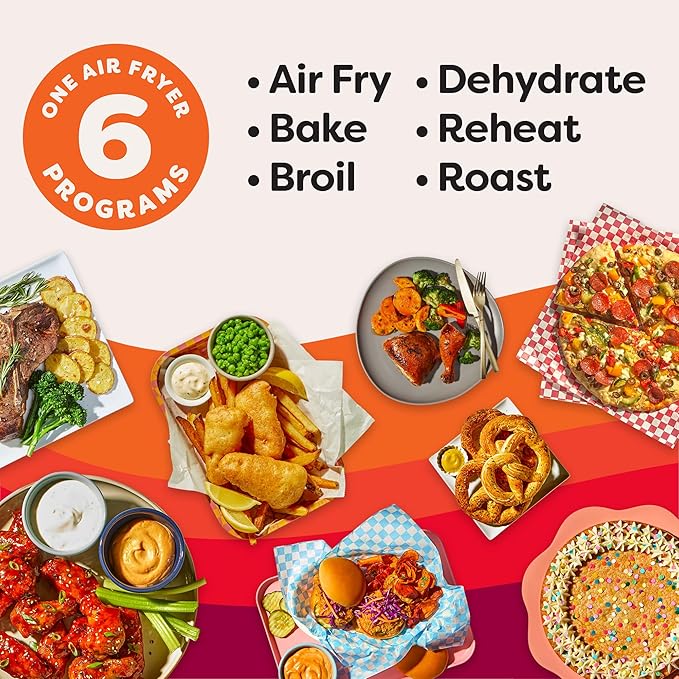 Instant Pot 6QT VORTEX Plus Air Fryer, 6-in-1, Air Fry, Broil, Dehydrate, Crisp, Roast, Reheat, Bake, Dishwasher-Safe Airfryer basket, from the Makers of Instant Pot, Stainless Steel