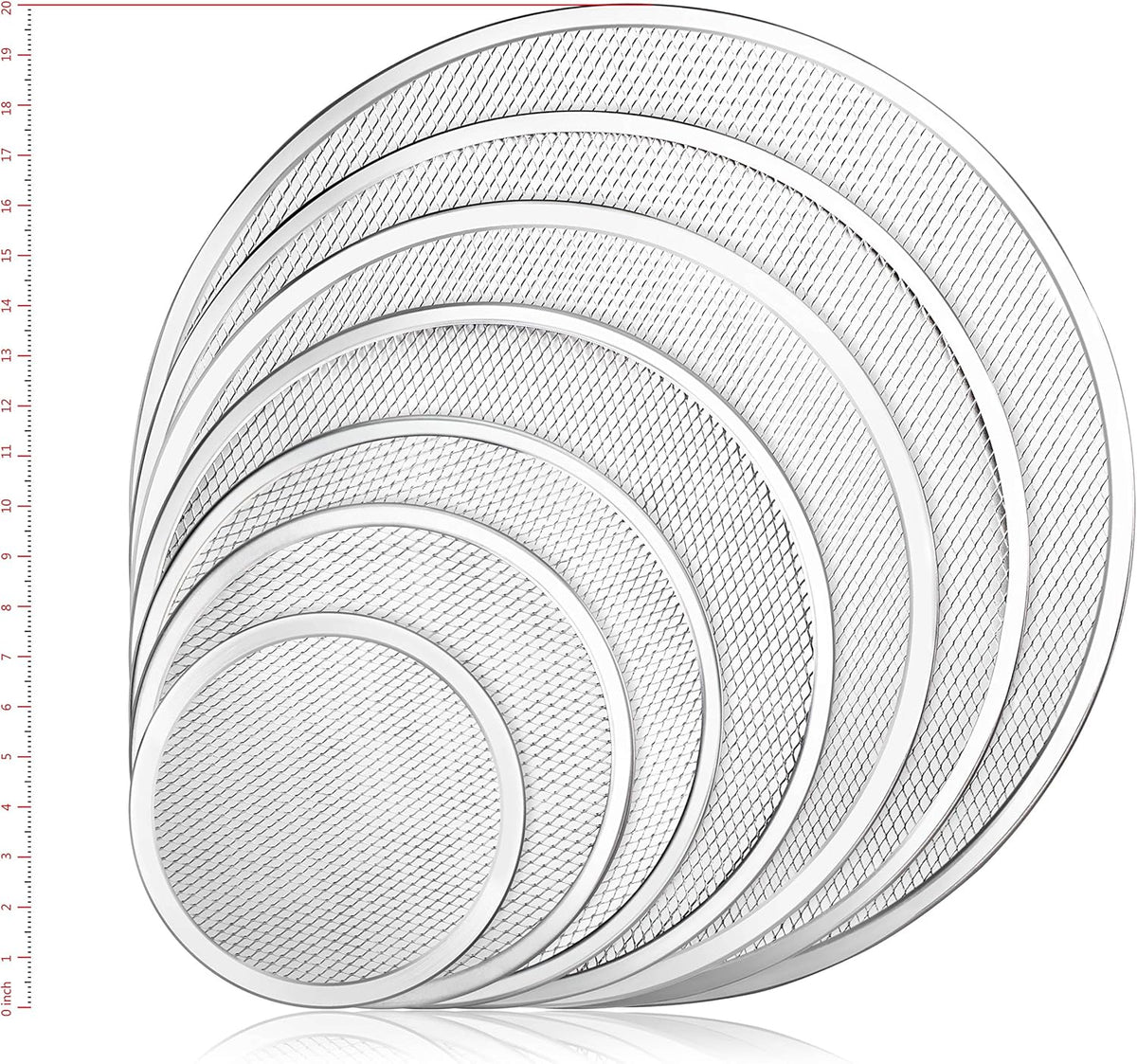 New Star Foodservice 50998 Restaurant-Grade Aluminum Pizza Baking Screen, Seamless, 20-Inch, Pack of 6