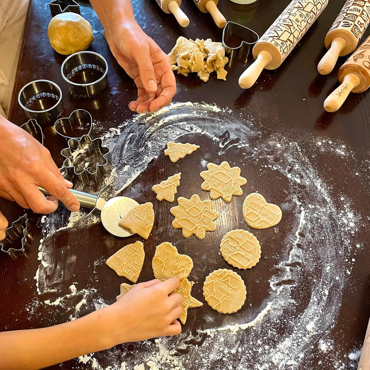 SAKURA TREE Embossing Rolling Pin with Blooming Sakura Flowers Pattern. Dough and Clay Roller for Embossed Cookies Fondant Pottery. Cookie and Ceramic Stamp. Backing Gifts for Women by Algis Crafts