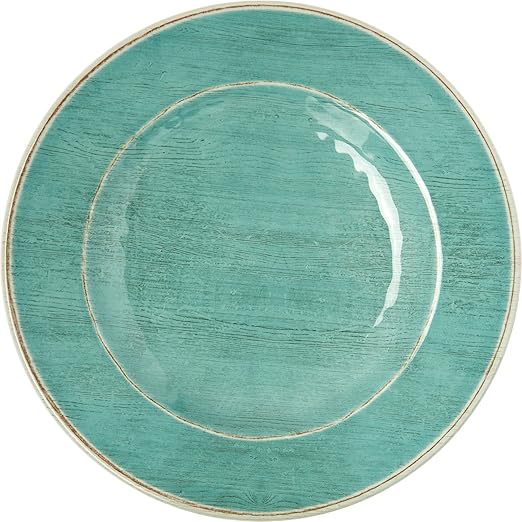 Carlisle FoodService Products Grove Reusable Plastic Plate Salad Plate with Rim for Home and Restaurant, Melamine, 9 Inches, Aqua, (Pack of 12)