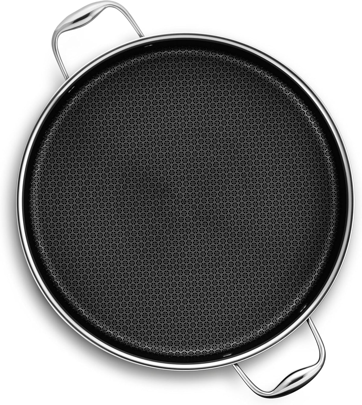 HexClad Hybrid Nonstick 7-Quart Sauté Pan with Tempered Glass Lid, Chicken Fryer, Stay-Cool Handles, Dishwasher-Friendly, Oven-Safe Up to 900°F, Induction Ready, Compatible with All Cooktops