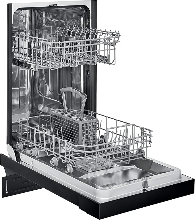 Frigidaire 18 in. ADA Compact Front Control Dishwasher in Black with Dual Spray Arms, 52 dBA, includes room-of-choice delivery