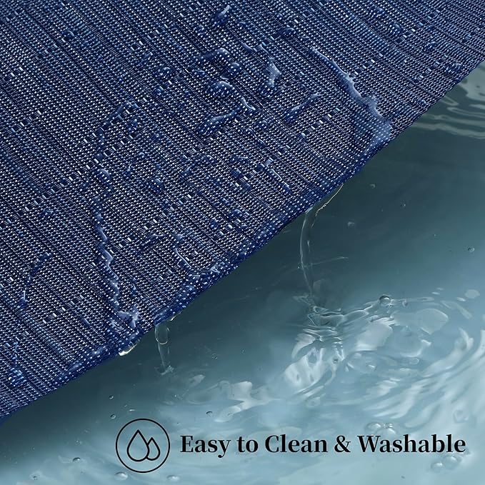 Leetaltree Blue Placemats Set of 6 - Heat Resistant Non-Slip Place mats for Dining Table, Washable Durable PVC Vinyl Woven Table Mats（Blue, 6）
