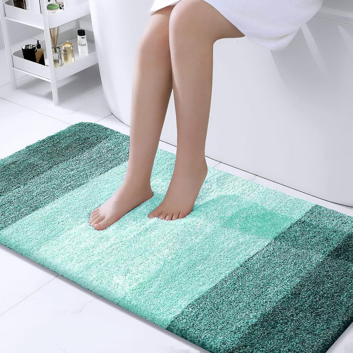 OLANLY Bathroom Runner Rugs 47x24, Extra Soft Absorbent Microfiber Bath Rugs, Rubber Backing, Quick Dry, Washable Bath Mats for Bathroom Floor, Tub and Shower, Home Decor Accessories, Blackish Green