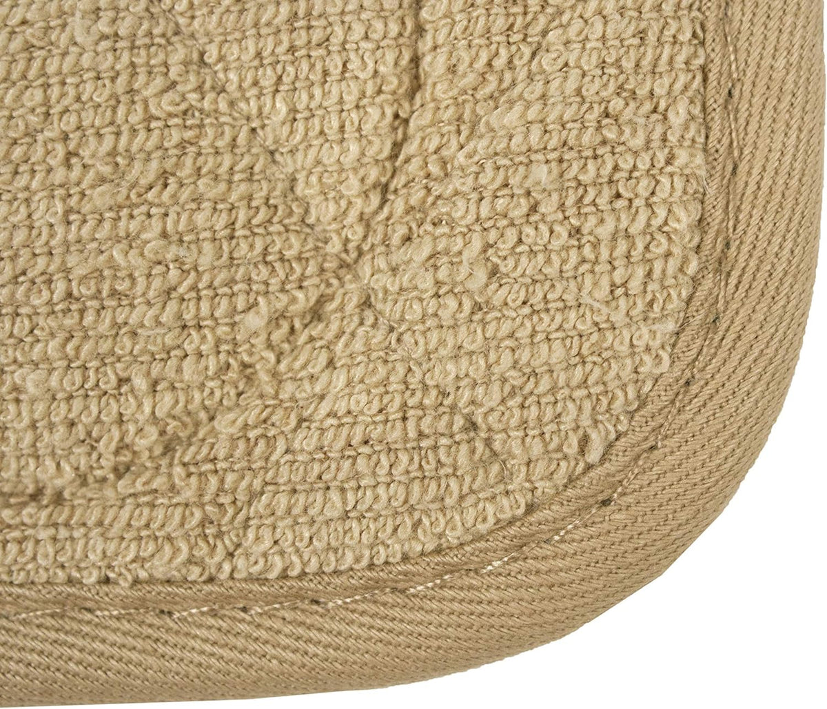 Ritz Premium Pot Holders & Heating Pads (4-Pack), 8.5" x 5.5", Heat Resistant, 100% Cotton Terry-Looped Pocket, for Kitchen and Barbeque, Biscotti