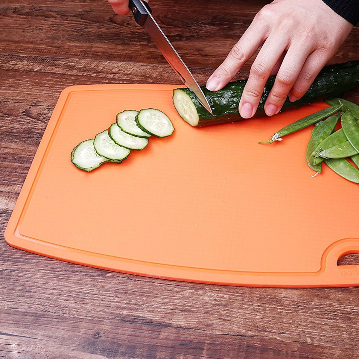 Extra Large Thick Silicone Cutting Boards for Kitchen 14.6'' x 10.43'' Flexible Cutting Chopping Boards/Mats Non-slip Deep Drip Juice Groove, Dishwasher Safe-Orange