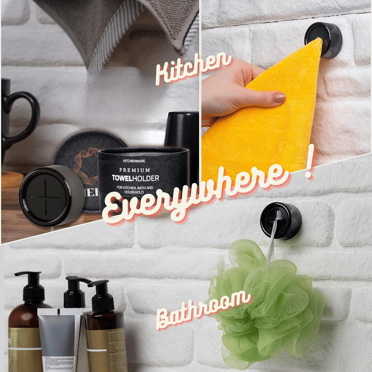 HEFA Kitchen Towel Hooks, 8 Pack Eco Dish Holder, Hand Towel Organization Gadgets