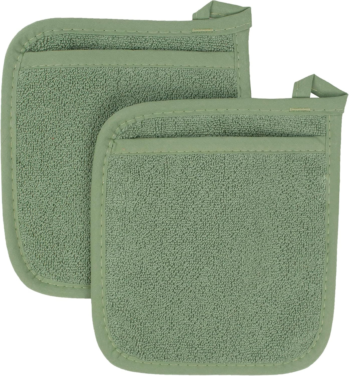 RITZ Terry Pocket Mitt & Hot Pad: Unparalleled Heat Resistant, Durable 100% Cotton – Ergonomically Designed for Optimal Grip – Easy-Care Machine Washable – 2-Pack, Juniper