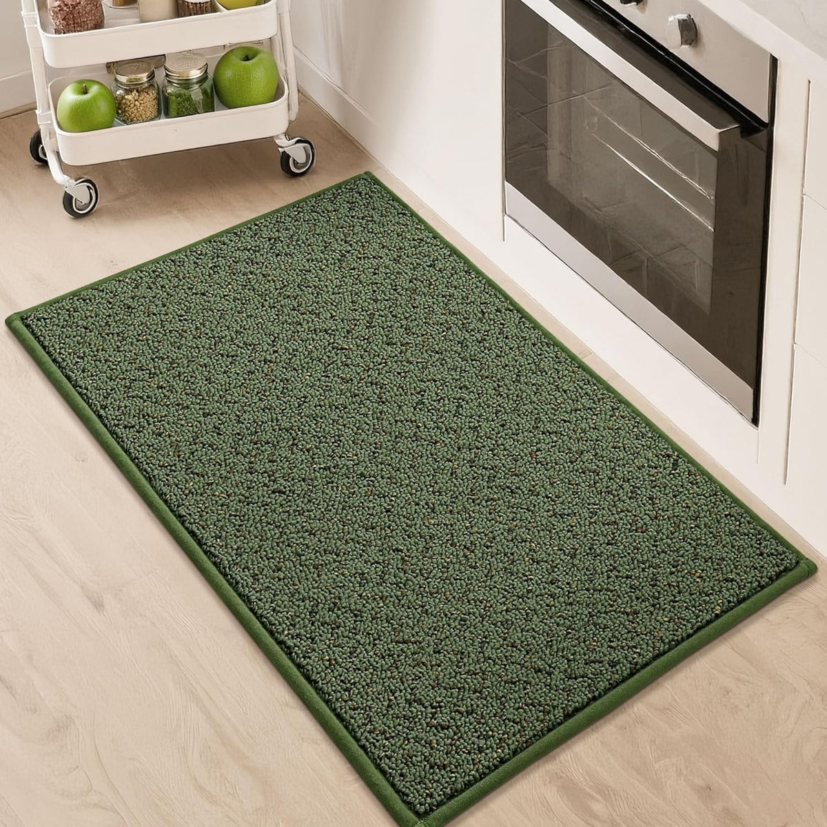 COSY HOMEER Kitchen Rugs 20"x32" Non-Slip Kitchen Mats for Floor Absorbent Stain Resistant Kitchen Floor Mat Machine Washable Rugs for Kitchen,Hallway,Sink,Green